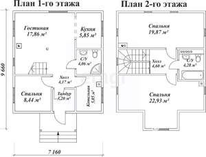 Дом 145м², 2-этажный, участок 6 сот.  