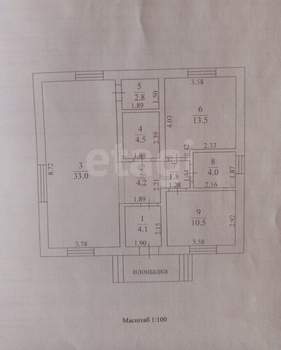 Дом 80м², 1-этажный, участок 10 сот.