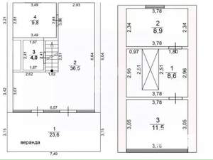 Дом 108м², 2-этажный, участок 4 сот.