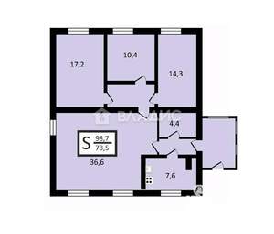 Дом 99м², 1-этажный, участок 14 сот.