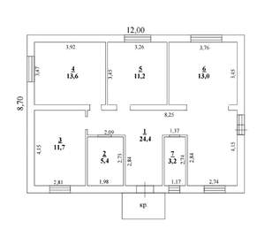 Коттедж 85м², 1-этажный, участок 6 сот.