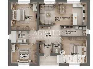 Коттедж 105м², 1-этажный, участок 10 сот.