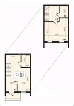 Таунхаус 96м&sup2;, 1-этажный, участок 2 сот.  