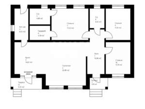Дом 113м&sup2;, 1-этажный, участок 1 сот.  