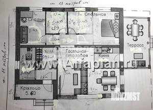 Дом 120м², 1-этажный, участок 11 сот.  