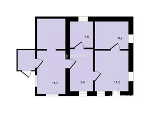 Дом 52м², 1-этажный, участок 7 сот.  