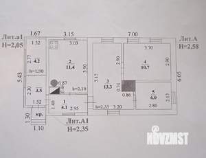 Дом 46м&sup2;, 1-этажный, участок 5 сот.  