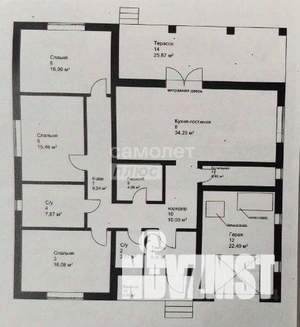 Дом 181м&sup2;, 1-этажный, участок 16 сот.  