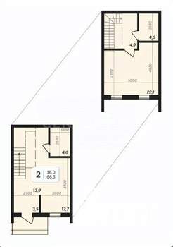 Таунхаус 96м&sup2;, 1-этажный, участок 2 сот.  