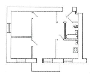 2-к квартира, на длительный срок, 42м2, 5/5 этаж