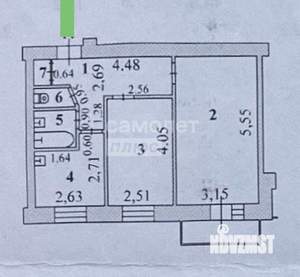 2-к квартира, на длительный срок, 45м2, 4/9 этаж