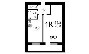 1-к квартира, на длительный срок, 32м2, 3/5 этаж