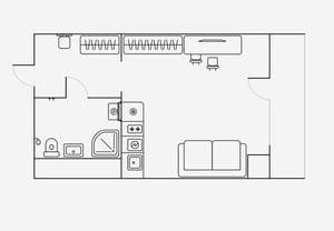 Студия квартира, на длительный срок, 26м2, 10/19 этаж