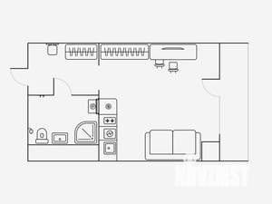 Студия квартира, на длительный срок, 27м2, 9/19 этаж