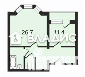 1-к квартира, на длительный срок, 58м2, 9/10 этаж