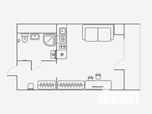 Студия квартира, на длительный срок, 25м2, 5/19 этаж