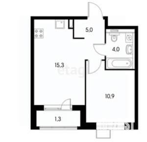 1-к квартира, вторичка, 36м2, 1/9 этаж