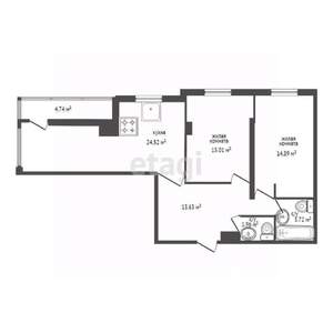 2-к квартира, вторичка, 83м2, 5/25 этаж