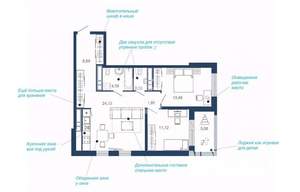 2-к квартира, вторичка, 71м2, 13/23 этаж