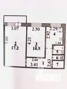 2-к квартира, вторичка, 44м2, 2/5 этаж