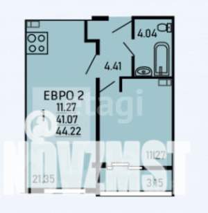 1-к квартира, сданный дом, 41м2, 7/25 этаж