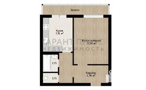 1-к квартира, вторичка, 35м2, 1/9 этаж