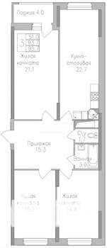 3-к квартира, вторичка, 96м2, 5/17 этаж