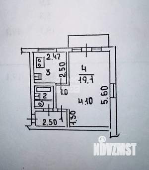 1-к квартира, вторичка, 31м2, 4/5 этаж