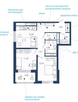 2-к квартира, вторичка, 62м2, 15/25 этаж