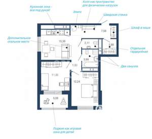 2-к квартира, вторичка, 62м2, 15/23 этаж