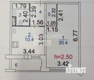 1-к квартира, вторичка, 45м2, 7/10 этаж