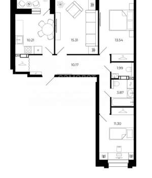 3-к квартира, вторичка, 73м2, 2/15 этаж