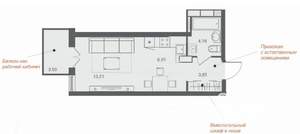 Студия квартира, вторичка, 32м2, 5/25 этаж