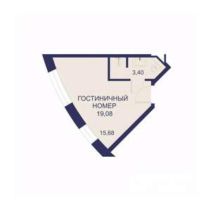 1-к квартира, вторичка, 19м2, 4/23 этаж