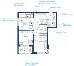 2-к квартира, вторичка, 62м2, 15/23 этаж