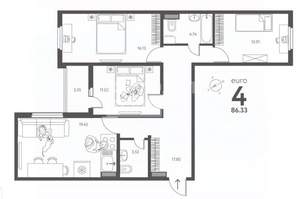 4-к квартира, вторичка, 86м2, 5/17 этаж