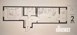 2-к квартира, вторичка, 38м2, 6/17 этаж