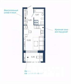 Студия квартира, вторичка, 32м2, 10/23 этаж