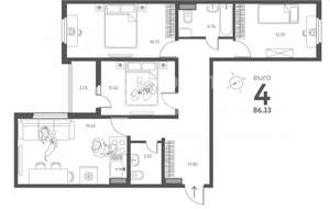 3-к квартира, вторичка, 86м2, 15/17 этаж