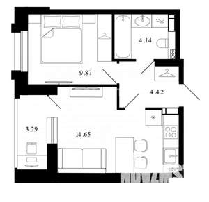 1-к квартира, вторичка, 36м2, 10/12 этаж