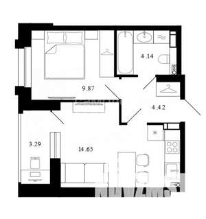 1-к квартира, вторичка, 39м2, 6/15 этаж