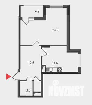 1-к квартира, вторичка, 59м2, 7/17 этаж