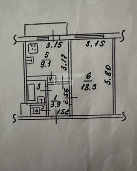 1-к квартира, вторичка, 35м2, 7/9 этаж