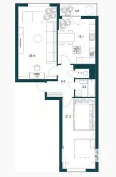 2-к квартира, вторичка, 75м2, 11/19 этаж