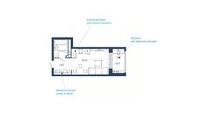 Студия квартира, вторичка, 31м2, 8/24 этаж