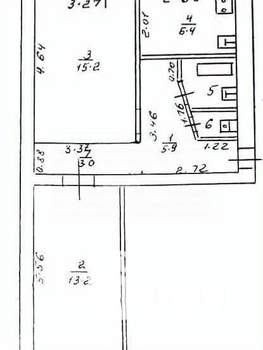 2-к квартира, вторичка, 46м2, 3/3 этаж