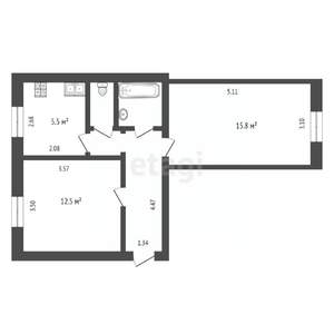 2-к квартира, вторичка, 45м2, 2/4 этаж