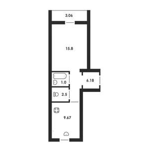 1-к квартира, строящийся дом, 36м2, 2/5 этаж