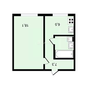 1-к квартира, вторичка, 36м2, 1/9 этаж
