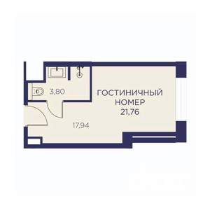 1-к квартира, вторичка, 21м2, 8/23 этаж